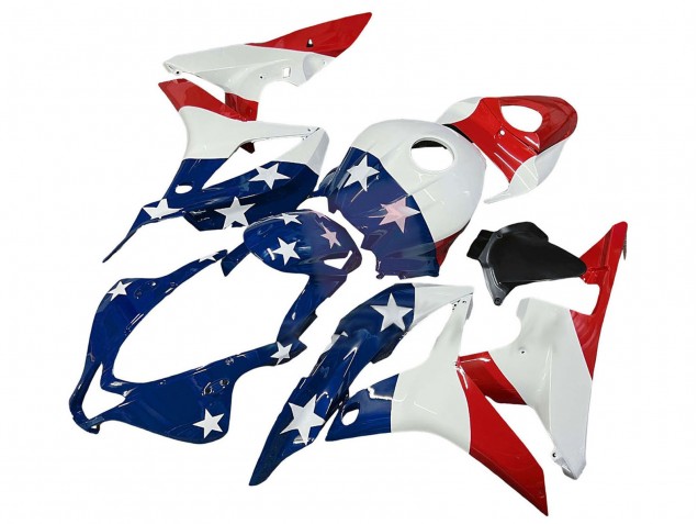 2007-2008 Honda CBR600RR Motorcycle Fairings - White Blue Red Star Canada