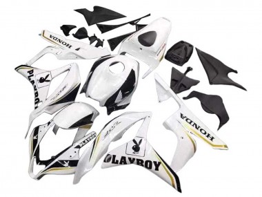 Purchase 2007-2008 Honda CBR600RR Motorcycle Fairing - White Gold Glossy Black Playboy Canada