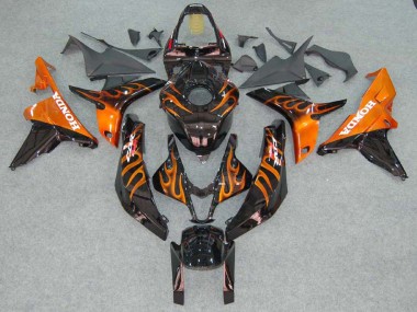 Purchase 2007-2008 Honda CBR600RR Motorcycle Fairings - Glossy Black Orange Flame Canada