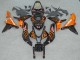 2007-2008 Honda CBR600RR Motorcycle Fairings - Glossy Black Orange Flame Canada