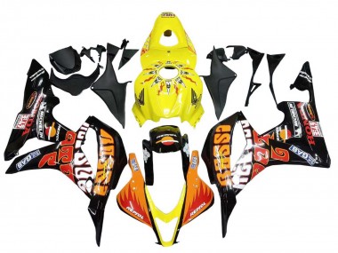 Purchase 2007-2008 Honda CBR600RR Motorcycle Fairings - Yellow Orange Glossy Black Rossi Repsol Canada