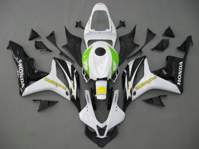 2007-2008 Honda CBR600RR Motorcycle Fairings - White Green Yellow Glossy Black Hannspree Canada