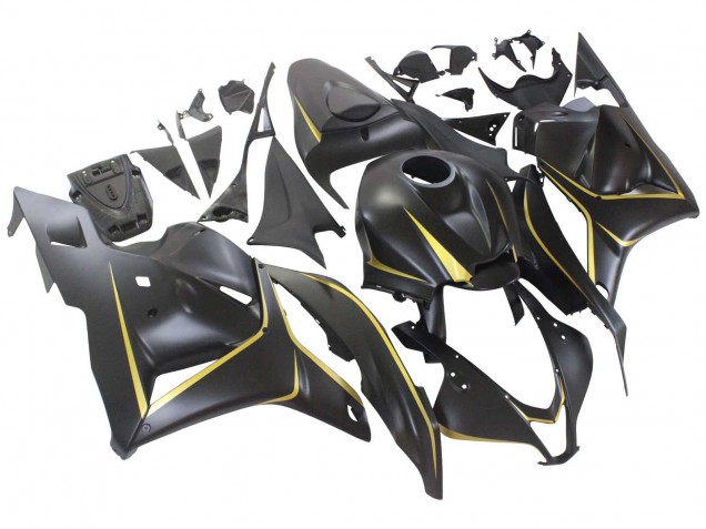 2009-2012 Honda CBR600RR Motorcycle Fairings - Matte Black Gold Canada