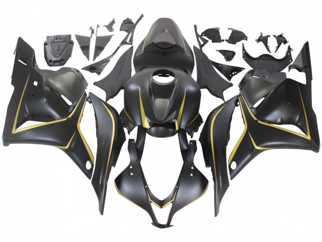 2009-2012 Honda CBR600RR Motorcycle Fairings - Matte Black Gold Canada