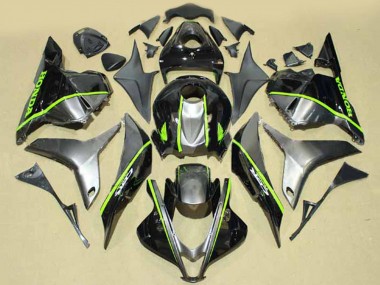 Purchase 2009-2012 Honda CBR600RR Motorcycle Fairings - Silver Glossy Black with Fluorescent Green Lines Canada