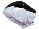 2009-2012 Honda CBR600RR Motorcycle Fairings - White Cherry Blossom Glossy Black Canada