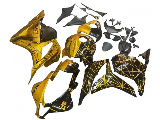 2009-2012 Honda CBR600RR Motorcycle Fairings - Gold Glossy Black Canada