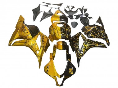 Purchase 2009-2012 Honda CBR600RR Motorcycle Fairings - Gold Glossy Black Canada