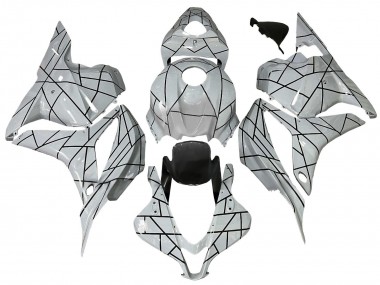 Purchase 2009-2012 Honda CBR600RR Motorcycle Fairings - White Grey Black Lines Canada