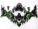 2004-2005 Kawasaki ZX10R Motorcycle Fairings - Black with Green Flame Ninja Canada