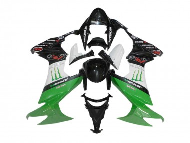 Purchase 2008-2010 Kawasaki ZX10R Motorcycle Fairings - Glossy Black White Green Monster Canada