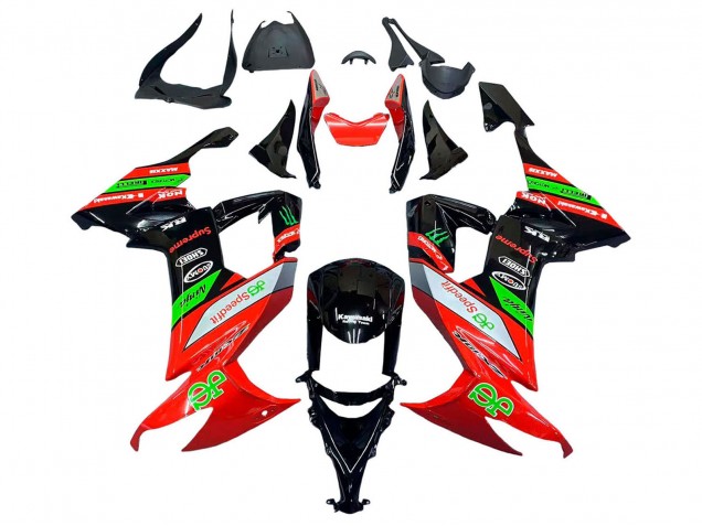 2008-2010 Kawasaki ZX10R Motorcycle Fairings - Red Green Black Canada