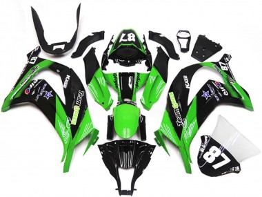 Purchase 2011-2015 Kawasaki ZX10R Motorcycle Fairings - Green Glossy Black Blue Star Team Green 87 Canada