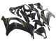 2011-2015 Kawasaki ZX10R Motorcycle Fairings - Matte Black Gold Snow Elf Canada