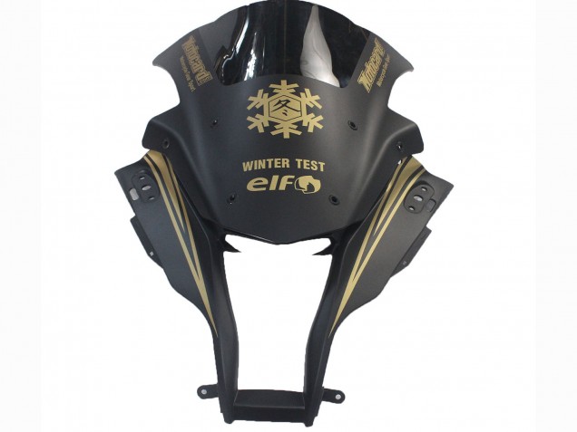 2011-2015 Kawasaki ZX10R Motorcycle Fairings - Matte Black Gold Snow Elf Canada