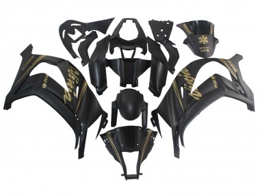Purchase 2011-2015 Kawasaki ZX10R Motorcycle Fairings - Matte Black Gold Snow Elf Canada
