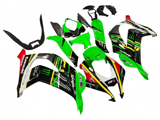 2016-2020 Kawasaki ZX10R Motorcycle Fairings - Green Yellow Red Black Elf Monster Canada
