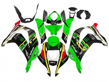 Purchase 2016-2020 Kawasaki ZX10R Motorcycle Fairings - Green Yellow Red Black Elf Monster Canada