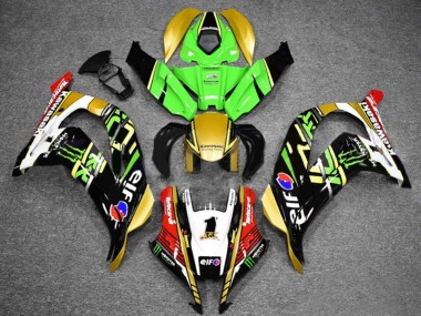 Purchase 2016-2020 Kawasaki ZX10R Motorcycle Fairings - Green Gold White Red Black Elf Monster Canada