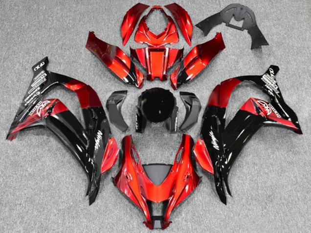 2016-2020 Kawasaki ZX10R Motorcycle Fairings - Red Glossy Black Canada
