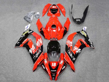 Purchase 2016-2020 Kawasaki ZX10R Motorcycle Fairings - Red Glossy Black White Monster 18 Canada