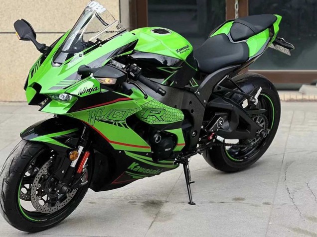 2021-2026 Kawasaki ZX10R Motorcycle Fairings - Green Glossy Black Canada