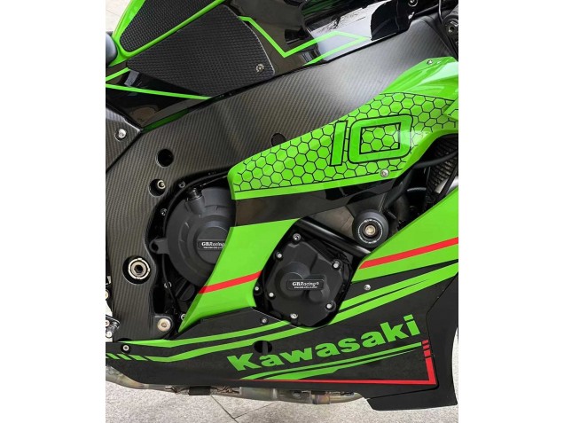 2021-2026 Kawasaki ZX10R Motorcycle Fairings - Green Glossy Black Canada