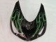 2006-2011 Kawasaki ZX14R ZZR1400 Motorcycle Fairing - Glossy Black Green Flame Canada