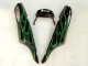 2006-2011 Kawasaki ZX14R ZZR1400 Motorcycle Fairing - Glossy Black Green Flame Canada