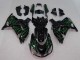 2006-2011 Kawasaki ZX14R ZZR1400 Motorcycle Fairing - Glossy Black Green Flame Canada