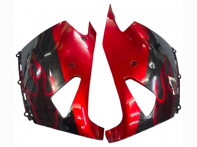 2006-2011 Kawasaki ZX14R ZZR1400 Motorcycle Fairing Kits - Glossy Black Red Flame Canada