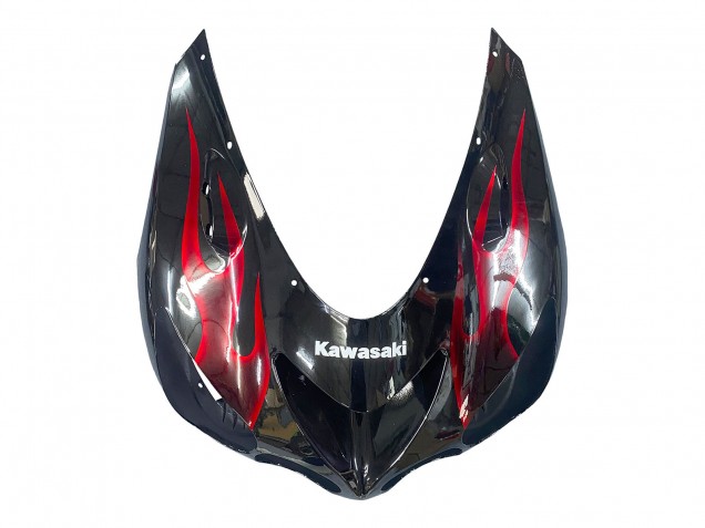 2006-2011 Kawasaki ZX14R ZZR1400 Motorcycle Fairing Kits - Glossy Black Red Flame Canada
