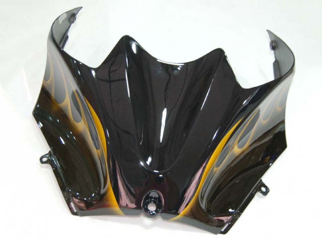 2006-2011 Kawasaki ZX14R ZZR1400 Motorcycle Fairings - Glossy Black Gold Flame Canada