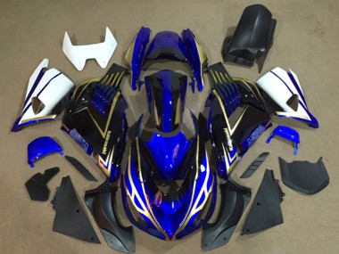 Purchase 2006-2011 Kawasaki ZX14R ZZR1400 Motorcycle Fairings - White Blue Gold Canada