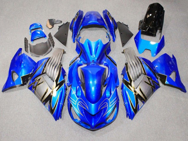 2006-2011 Kawasaki ZX14R ZZR1400 Motorcycle Fairings - Blue Grey Canada