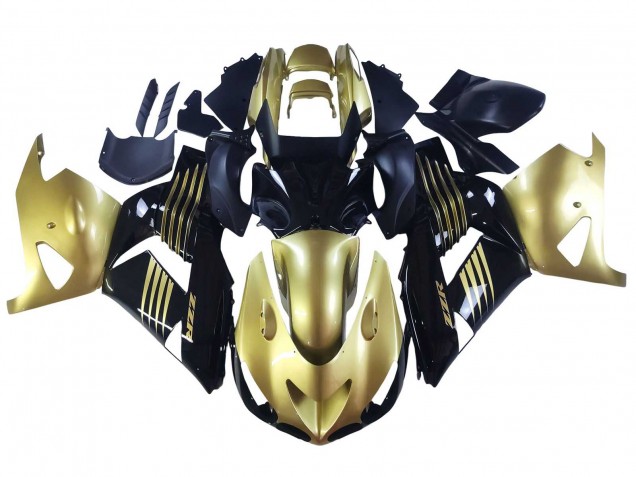 2006-2011 Kawasaki ZX14R ZZR1400 Motorcycle Fairings - Gold Black Canada