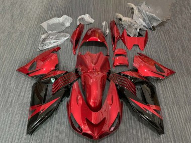 Purchase 2006-2011 Kawasaki ZX14R ZZR1400 Motorcycle Fairing - Red Glossy Black Canada