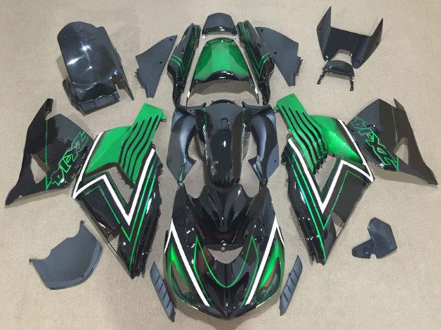 2006-2011 Kawasaki ZX14R ZZR1400 Motorcycle Fairing Kits - Green Glossy Black Canada