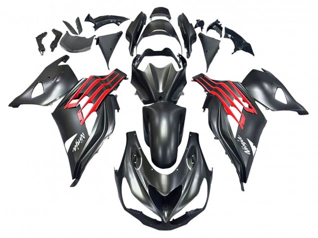 2012-2024 Kawasaki ZX14R ZZR1400 Motorcycle Fairings - Matte Black Red White Ninja Canada