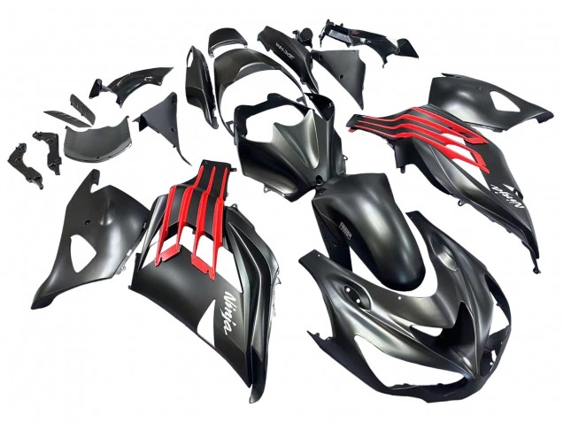 2012-2024 Kawasaki ZX14R ZZR1400 Motorcycle Fairings - Matte Black Red White Ninja Canada