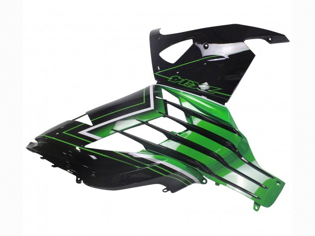 2012-2024 Kawasaki ZX14R ZZR1400 Motorcycle Fairings - Green Glossy Black Stripe Canada