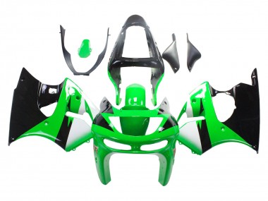 Purchase 1998-1999 Kawasaki ZX6R Motorcycle Fairings - Green White Glossy Black Canada