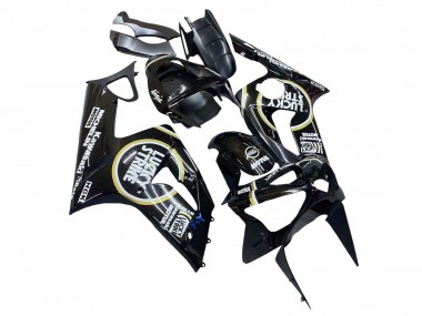 Purchase 2003-2004 Kawasaki ZX6R Motorcycle Fairings - Glossy Black White Motul Lucky Strike Canada