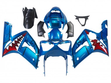 Purchase 2003-2004 Kawasaki ZX6R Motorcycle Fairings - Blue White Red Shark Canada