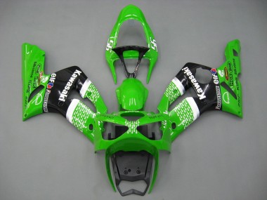 Purchase 2003-2004 Kawasaki ZX6R Motorcycle Fairings - Green White Black Elf Bridgestone Canada