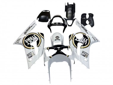 Purchase 2003-2004 Kawasaki ZX6R Motorcycle Fairings - White Black Motul Lucky Strike Canada