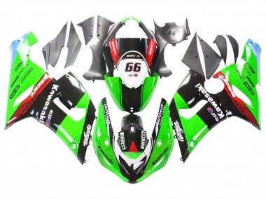 Purchase 2005-2006 Kawasaki ZX6R Motorcycle Fairings - Green Red Black Elf 66 Canada