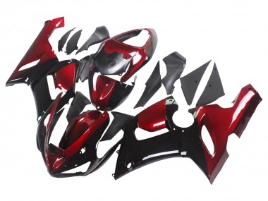 Purchase 2005-2006 Kawasaki ZX6R Motorcycle Fairing - Red Glossy Black Canada