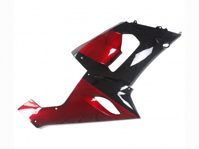 2005-2006 Kawasaki ZX6R Motorcycle Fairing - Red Glossy Black Canada