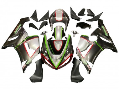 Purchase 2005-2006 Kawasaki ZX6R Motorcycle Fairings - Black Silver Green Red K-26 Canada